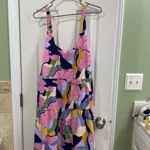 Women's Plus Size Sleeveless Tie-Back Tiered Dress - Ava & Viv™